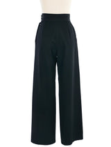 High Waist Black Wool Trousers Bottom arcadeshops.com