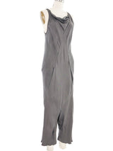 2010 Rick Owens Gleam Gray Satin Harem Jumpsuit Suit arcadeshops.com