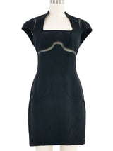 1980s Thierry Mugler Mesh Inset Black Dress Dress arcadeshops.com