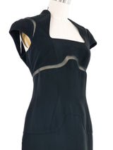 1980s Thierry Mugler Mesh Inset Black Dress Dress arcadeshops.com