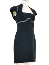 1980s Thierry Mugler Mesh Inset Black Dress Dress arcadeshops.com