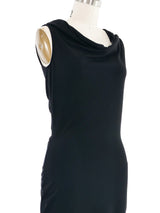 Gucci Cowl Neck Ruched Black Dress Dress arcadeshops.com