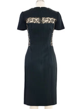 2014 Alexander McQueen Lace Accented Black Dress Dress arcadeshops.com