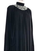 2014 Saint Laurent Embellished Cape Dress Dress arcadeshops.com