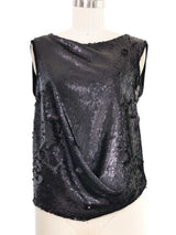 Plein Sud Sequined Black Tank Top arcadeshops.com