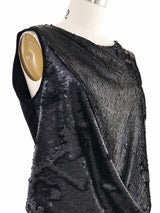 Plein Sud Sequined Black Tank Top arcadeshops.com