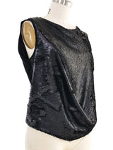 Plein Sud Sequined Black Tank Top arcadeshops.com