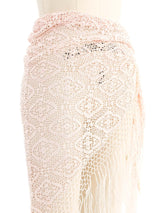 Pink Crochet Fringed Wrap Accessory arcadeshops.com