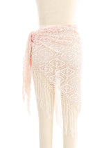 Pink Crochet Fringed Wrap Accessory arcadeshops.com