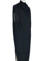 2023 Rick Owens Edfu Black Cowl Neck Tunic Dress arcadeshops.com