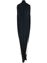 2023 Rick Owens Edfu Black Cowl Neck Tunic Dress arcadeshops.com