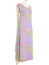 Sherbert Chiffon Angel Sleeve Maxi Dress Dress arcadeshops.com