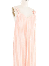 Mary McFadden Peach Plisse Slip Dress Dress arcadeshops.com