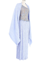 Mary McFadden Embellished Lilac One Shoulder Gown and Shawl Dress arcadeshops.com