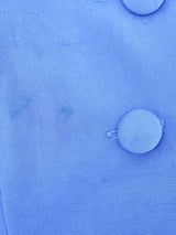 Blue Silk Puff Sleeve Top Top arcadeshops.com