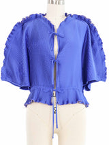 Zandra Rhodes Royal Blue Plisse Top Top arcadeshops.com