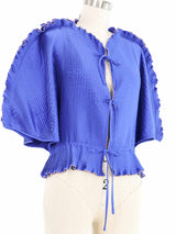 Zandra Rhodes Royal Blue Plisse Top Top arcadeshops.com