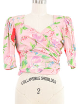 Ungaro Ruched Floral Top Top arcadeshops.com