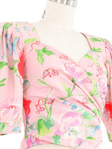 Ungaro Ruched Floral Top Top arcadeshops.com