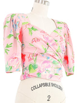 Ungaro Ruched Floral Top Top arcadeshops.com