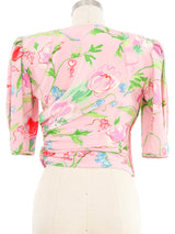Ungaro Ruched Floral Top Top arcadeshops.com