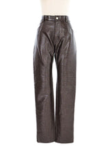 Courreges Brown Vinyl Trousers Bottom arcadeshops.com