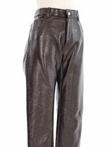 Courreges Brown Vinyl Trousers Bottom arcadeshops.com