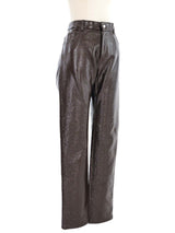 Courreges Brown Vinyl Trousers Bottom arcadeshops.com