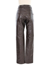 Courreges Brown Vinyl Trousers Bottom arcadeshops.com
