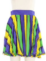 Gianni Versace Multicolor Stripe Pleated Chiffon Skirt Bottom arcadeshops.com
