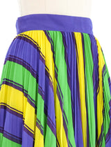 Gianni Versace Multicolor Stripe Pleated Chiffon Skirt Bottom arcadeshops.com