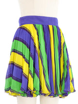 Gianni Versace Multicolor Stripe Pleated Chiffon Skirt Bottom arcadeshops.com