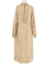 1970s Geoffrey Beene Woodgrain Printed Dress Dress arcadeshops.com