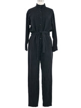 Pinstriped Crepe Jumpsuit Suit arcadeshops.com