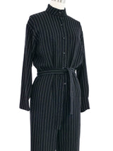 Pinstriped Crepe Jumpsuit Suit arcadeshops.com