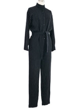 Pinstriped Crepe Jumpsuit Suit arcadeshops.com
