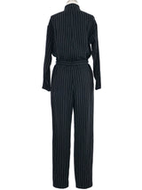 Pinstriped Crepe Jumpsuit Suit arcadeshops.com