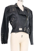 1980s Embellished Motorcycle Jacket Jacket arcadeshops.com