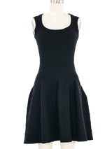 Alaia Black Knit Fit & Flare Dress Dress arcadeshops.com