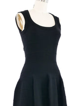 Alaia Black Knit Fit & Flare Dress Dress arcadeshops.com