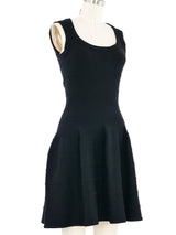 Alaia Black Knit Fit & Flare Dress Dress arcadeshops.com