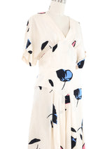 Ivory Floral Silk Dress Dress arcadeshops.com