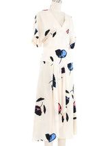 Ivory Floral Silk Dress Dress arcadeshops.com