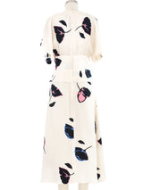 Ivory Floral Silk Dress Dress arcadeshops.com