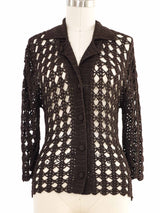 Dolce & Gabbana Chocolate Open Knit Cardigan Top arcadeshops.com