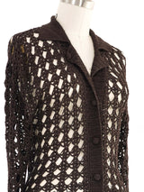 Dolce & Gabbana Chocolate Open Knit Cardigan Top arcadeshops.com