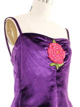 1970s Valentino Floral Applique Velvet Tank Top arcadeshops.com