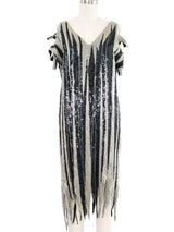 Bead and Sequin Cut Out Fringe Dress Dress arcadeshops.com