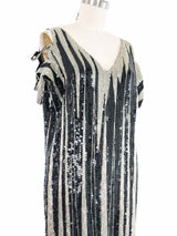 Bead and Sequin Cut Out Fringe Dress Dress arcadeshops.com