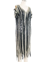 Bead and Sequin Cut Out Fringe Dress Dress arcadeshops.com